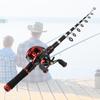 Combo Canna da Pesca e Mulinello Canna da Pesca Telescopica 2,1 m con Mulinello da Baitcasting Mano Destra