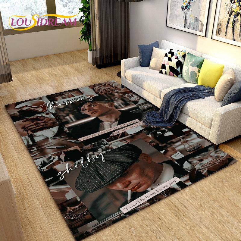 Tappeto Area Grande Peaky Blinders Tommy Shelby, Tappeto per Soggiorno Camera da Letto Divano Zerbino Decorazione, Tappetino Antiscivolo per Cucina