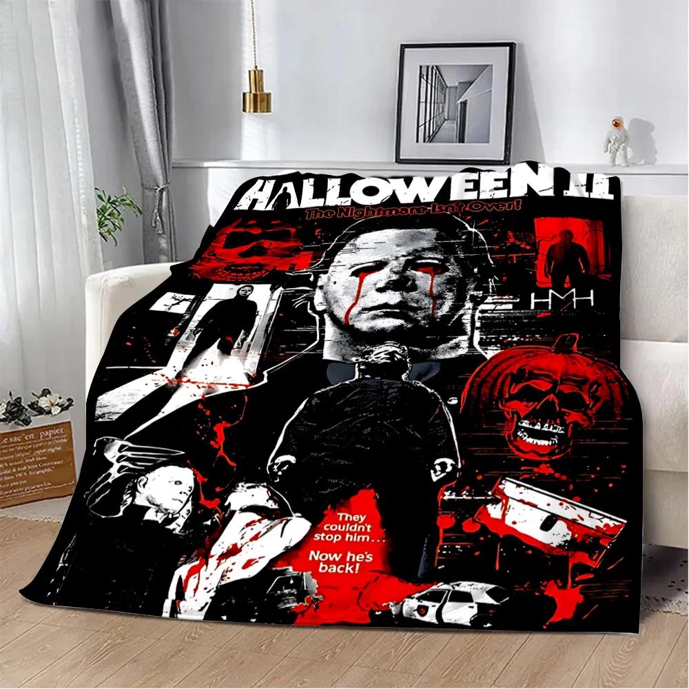 Horror Movie Halloween Printed Blanket Picnic Warm Soft Comfortable for Home Travel Bed Birthday Gift