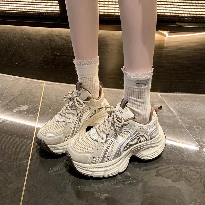 Platform Dad Shoes Women's 2025 Autumn New Platform Muffin Shoes Heightened Versatile Sports and Leisure Shoes Single Shoes Women's