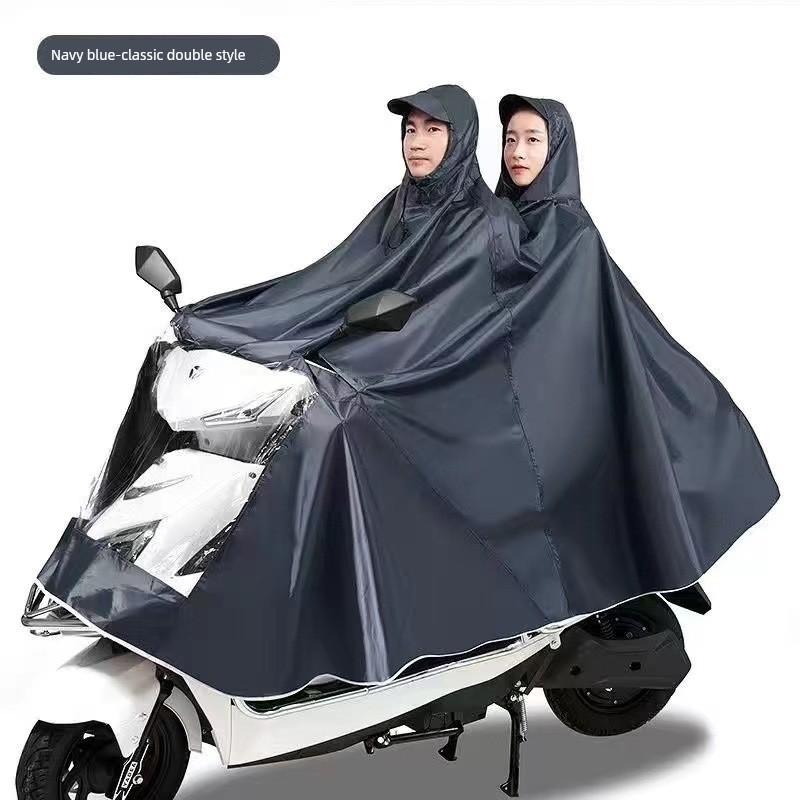 Raincoat for Electric Vehicles, Enlarged and Thickened Motorcycle Poncho for Two or One Person, Suitable for Men and Women, Storm-Proof, Full-Body