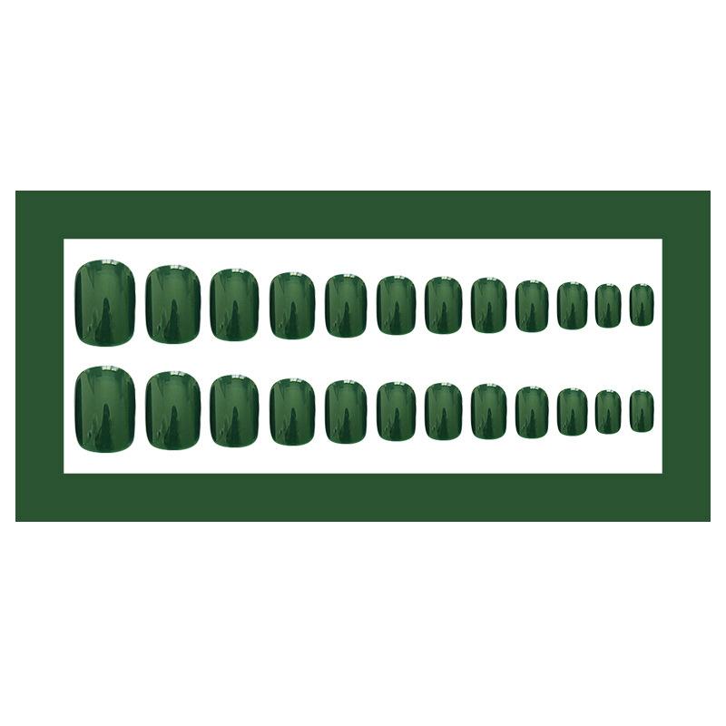 24 pçs/set DIY Unhas Rápidas Curto Quadrado Redondo Cor Sólida Brilhante Unhas Falsas Multi-cor Tiras Acabadas Desgaste Manicure