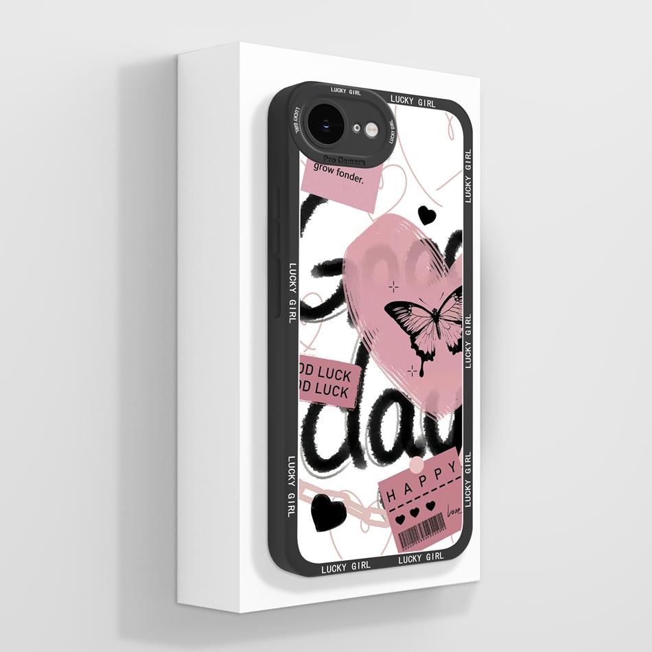 For iPhone 16E Phone Case Cute Panda Couple Funda For iPhone SE 2025 Camera Protection Back Cover Soft Liquid Silicone Protector