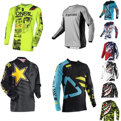 MTB Downhill Mountainbike Rennshirts Herren Schnelltrocknend Langarm Motocross Offroad Motorrad Trikot Oberteil
