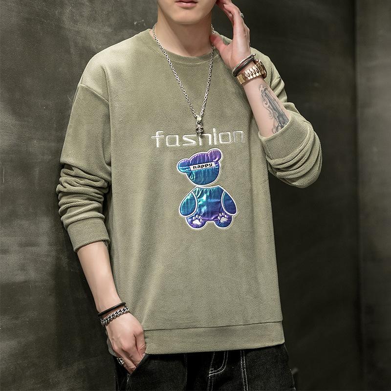 Sweater Men  S Winter Jacket Round Neck Sweater Long -Sleeved Couple Tops XXXL зелёный