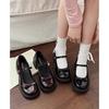 Schoolgirl retro high-heeled Mary Jane shoes children's new autumn brown thick-heeled small leather shoes mid-heel