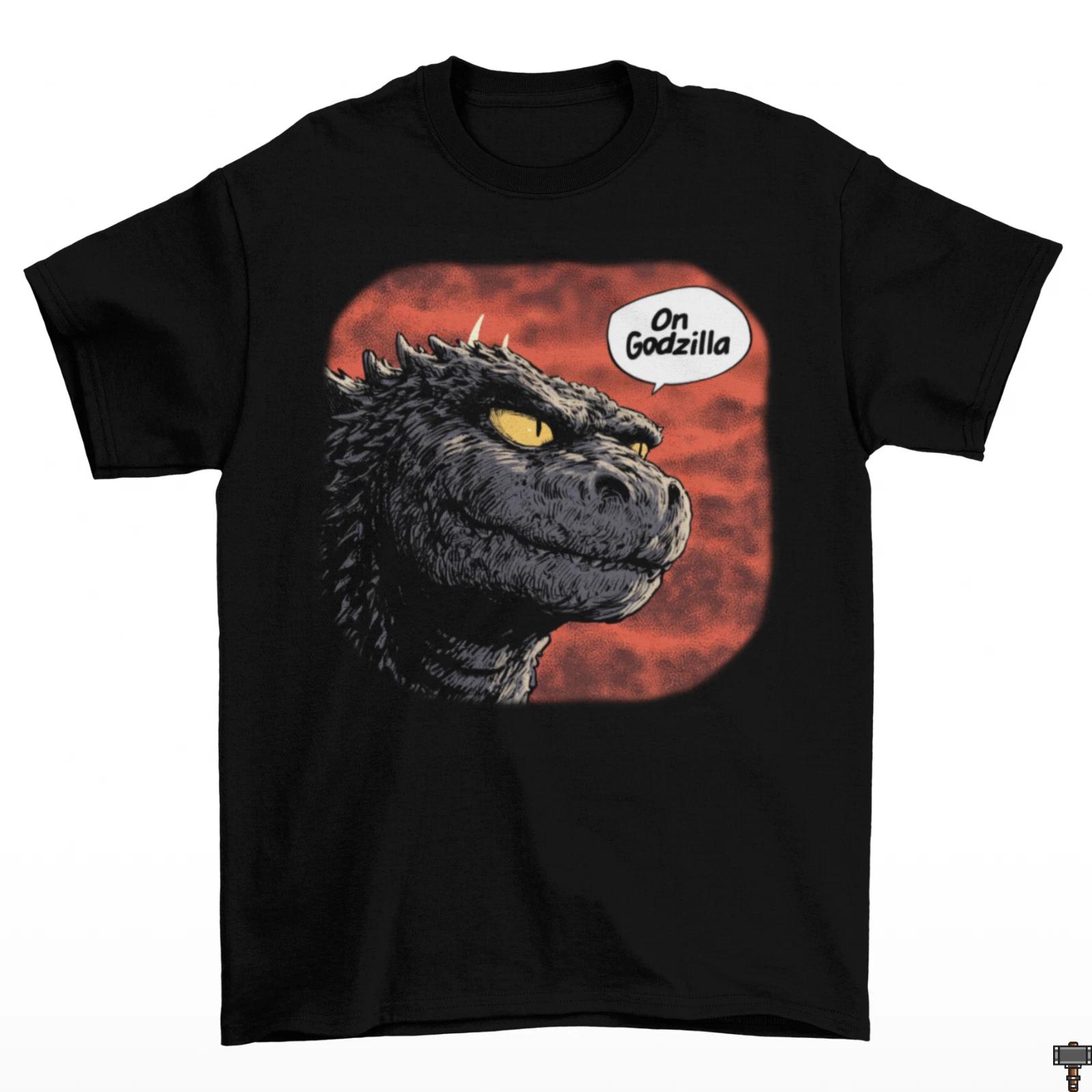 On Godzilla Dinosaur Kong Mothra Game Funny Adult Black T-Shirt Cotton Meme 2026 XXXXL