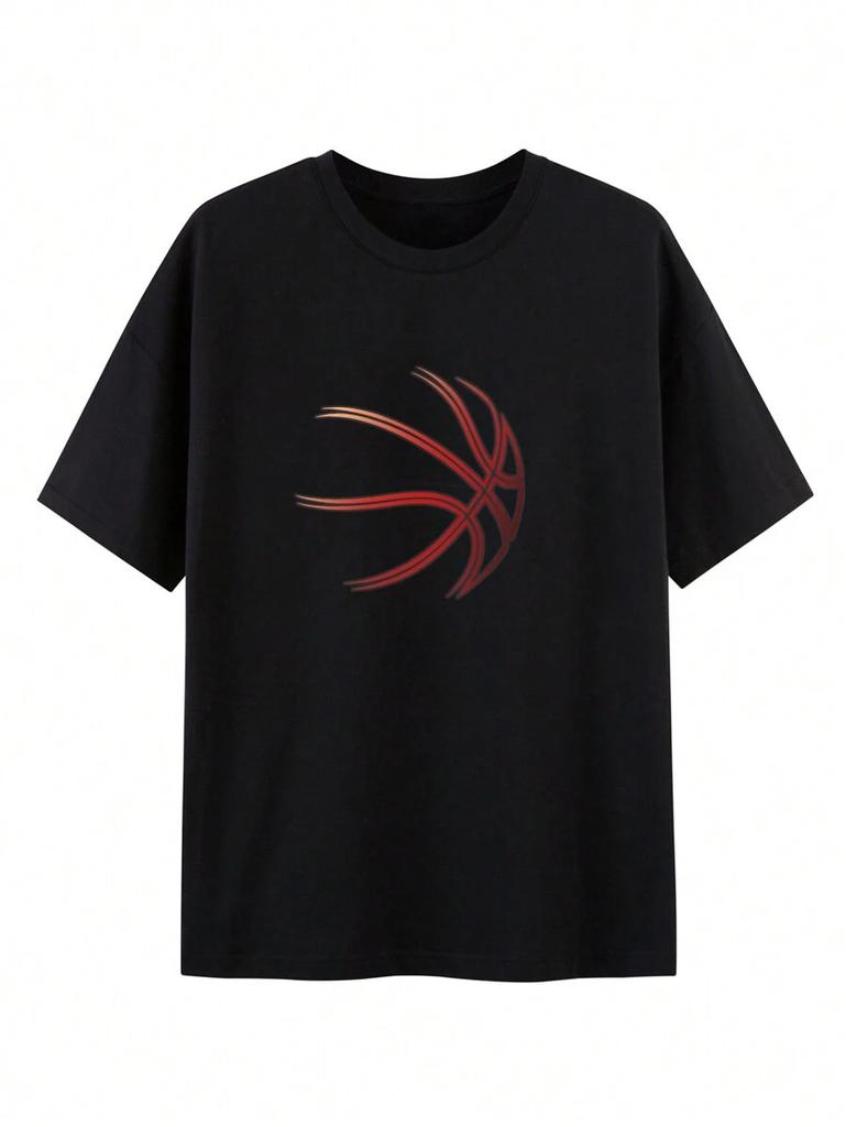 Unisex-T-Shirt mit Basketball-Print