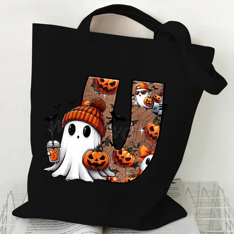 26 Letters Personalized Printing Trend Handbag Commuter Shoulder Bag Canvas Bag