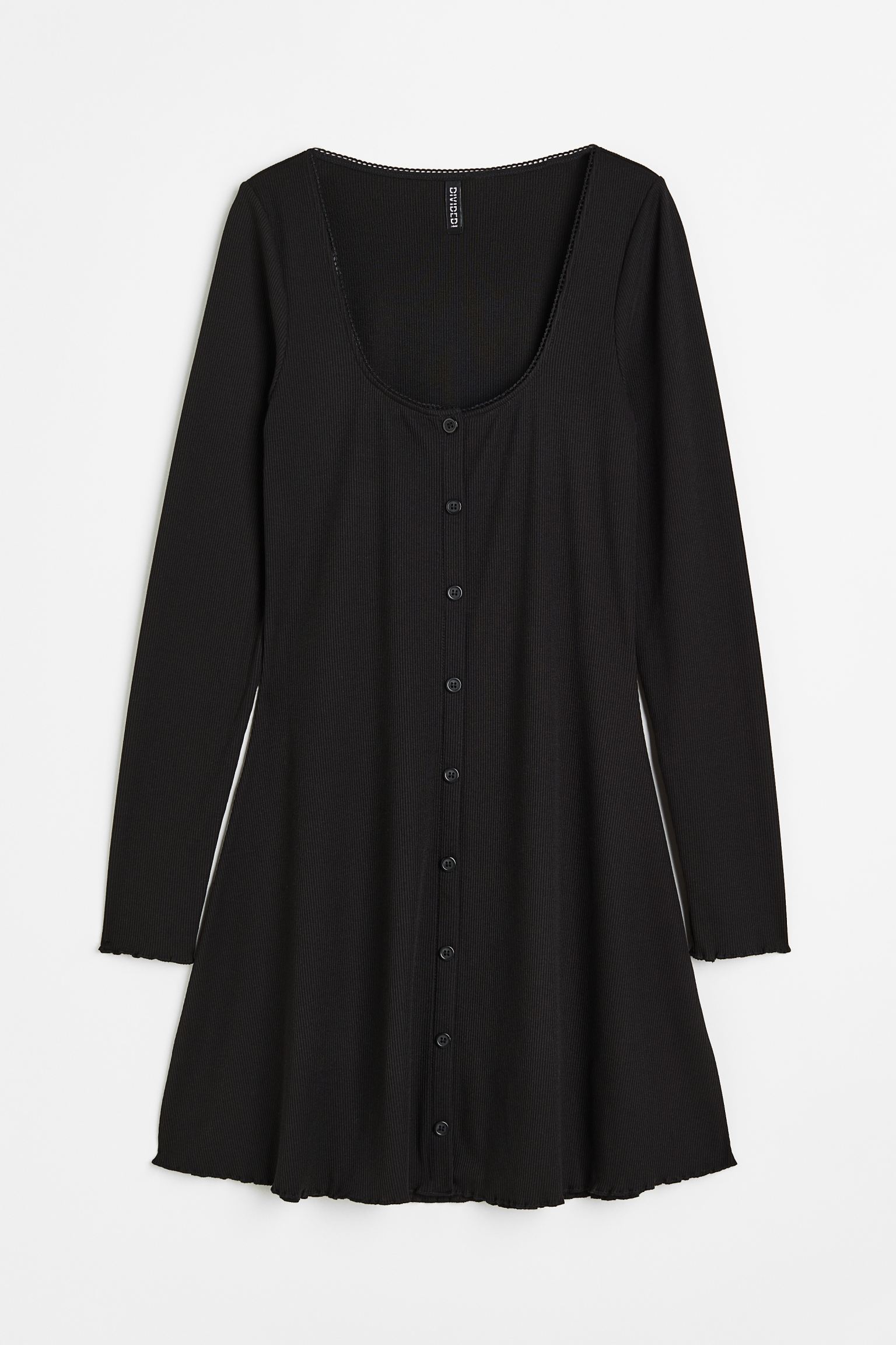 

Lace-trimmed ribbed dress