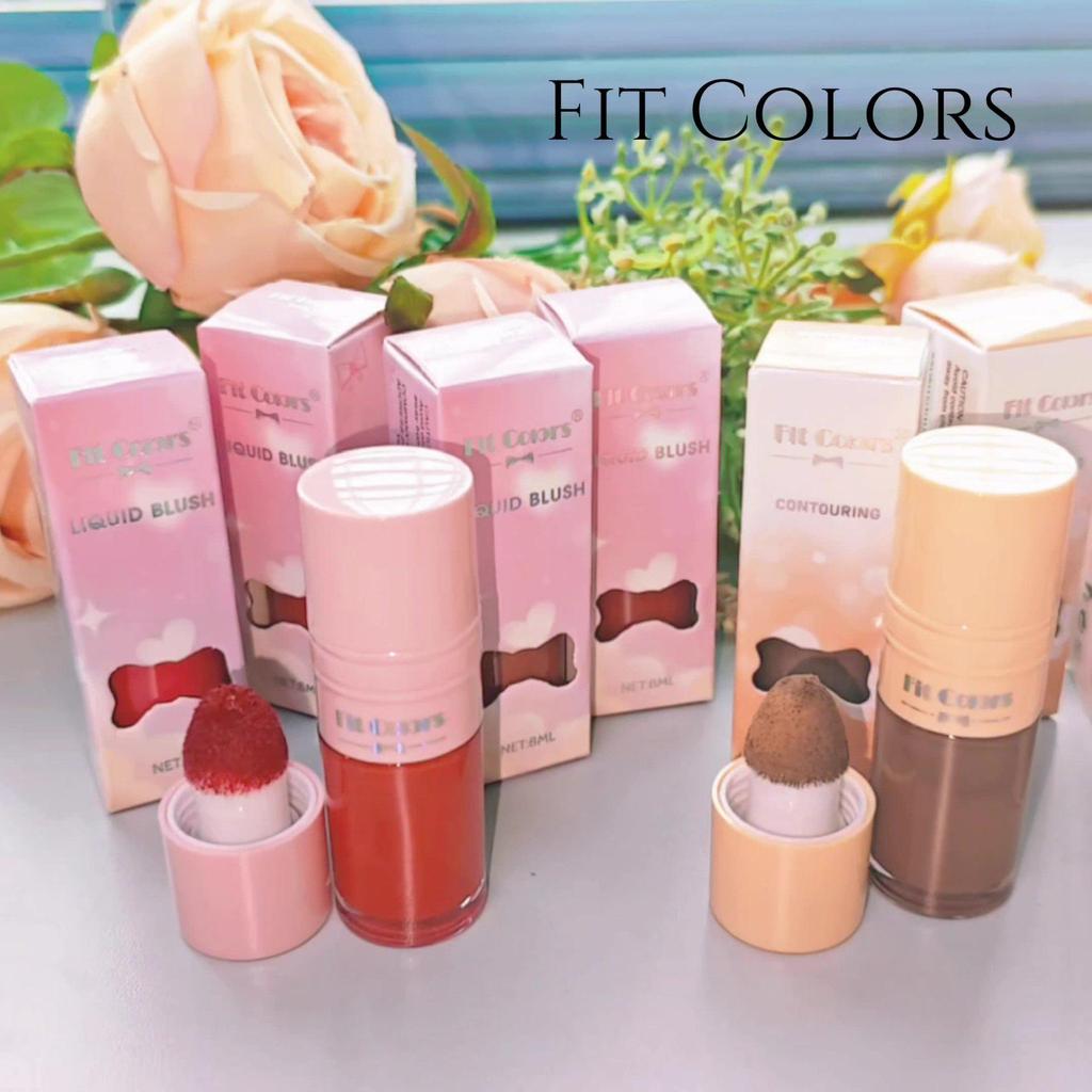 Fit Colors 3D Liquid Highlighter & Contour Blush - Matte & Pearlescent Multifunctional Makeup Brightener.