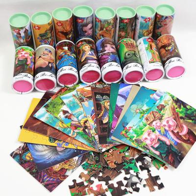 Puzzle 16/24 Stück Papiereimer Kinderspielzeug Frühlernpuzzles Kognitives Emotionstraining Animation DIY-Spielzeug