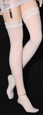 [TOYBARJAPAN] Sexy Over-the-Knee Stockings for 16 Scale Action Figures, GS Style, Compatible with TBLeague Body (Body and Outfit Not Included) (White)