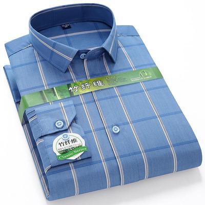 Ανδρικό Καρό Πουκάμισο Business Casual Ανθεκτικό στις Ζάρες από Ίνες Μπαμπού