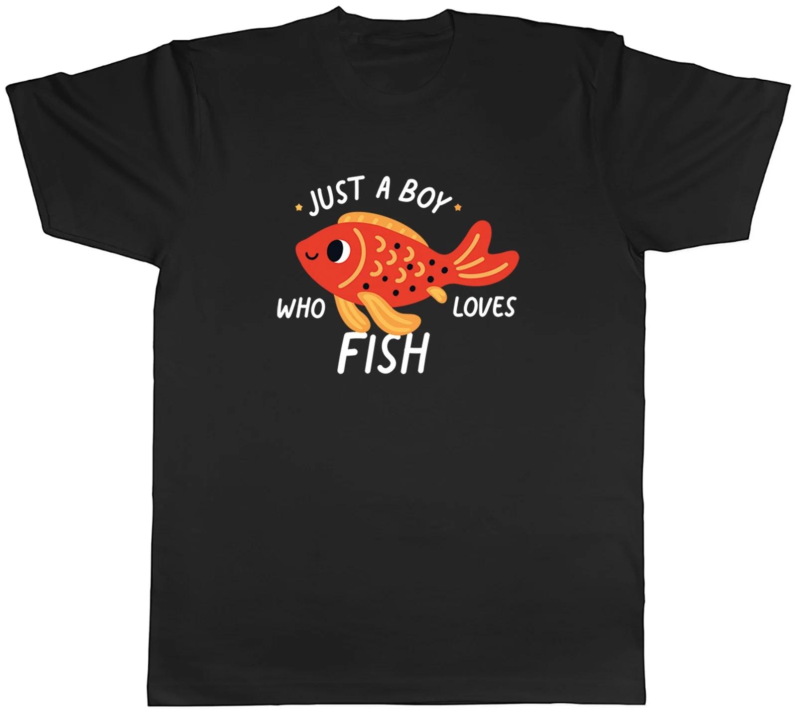 Just a Boy Who Loves Fish Mens T-Shirt Tee Gift Top XXXL