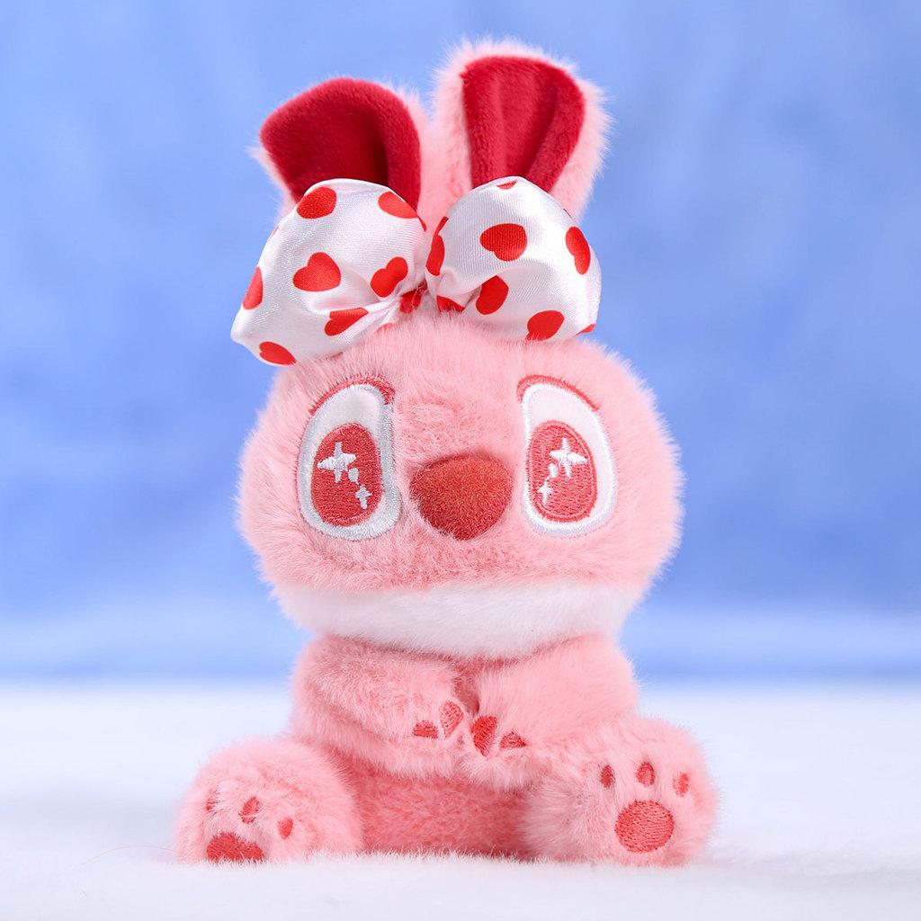 

Cotton Candy Stitch Pals Keychain Plush Toy With Bow Decoration For Girls Bag Accessory Pink
