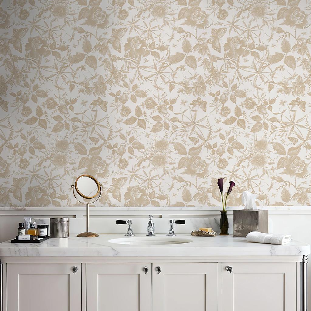 Self-Adhesive Wall Panels Champagne Flower Decals, Removable Waterproof Art for Home, Apartment, Office