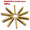 10 pcs MGMN200G Carbide Inserts 2mm Width for MGEHR MGIVR Grooving Cutters Compatible with Various Materials Including Steel