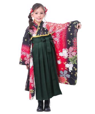 Hakama Easy To Put Simple Japanese Dress Set Graduation Graduation Girls Shiny Red Set, On, (Kimono, Hakama), Ceremony, Ceremony, Girls, (8.
