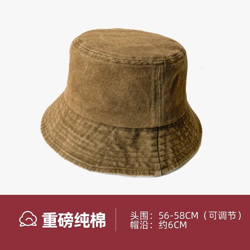 Solid Color Cotton Bucket Hat Retro Versatile Girls Basin Hat Early Autumn Plain Sun Hat