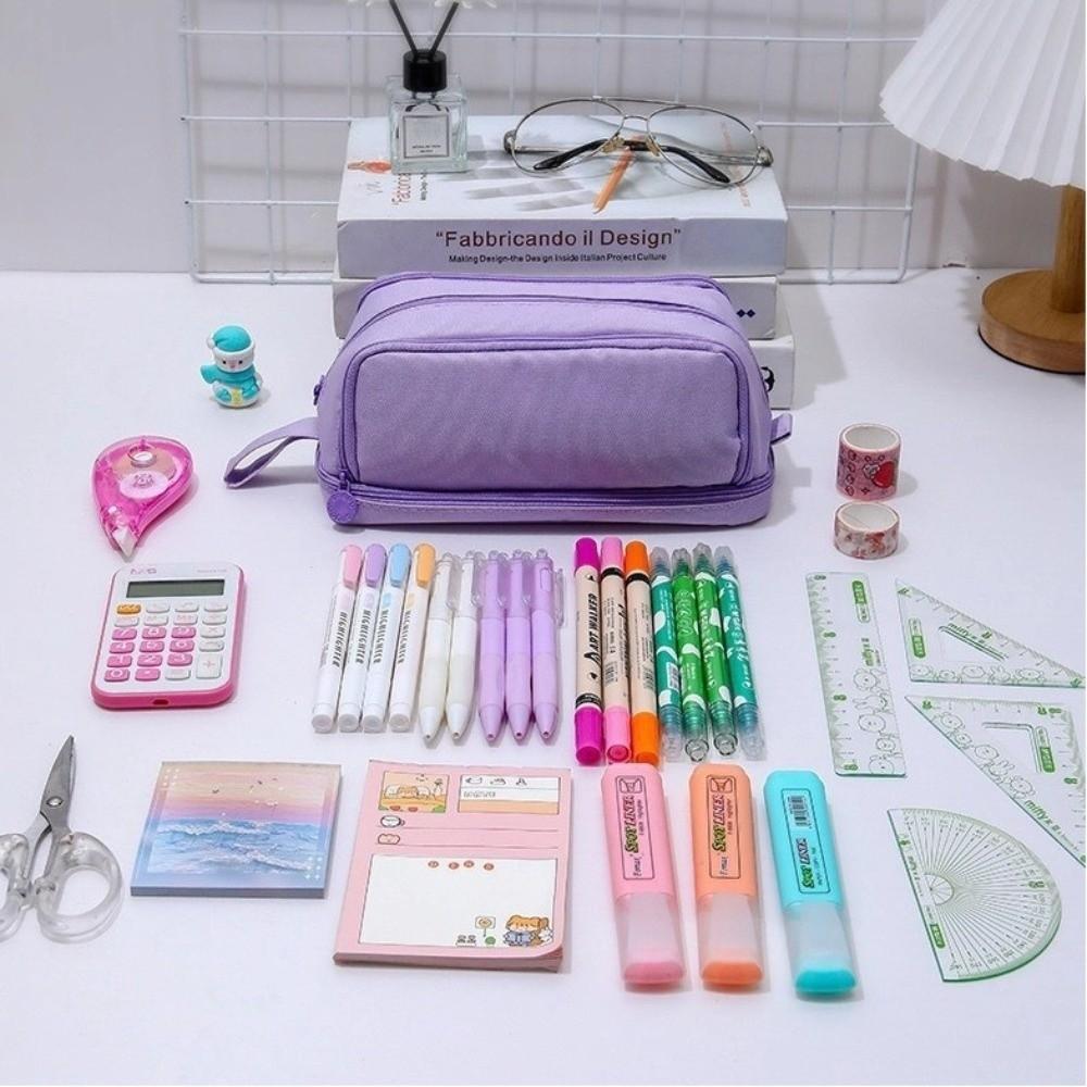 Large Capacity Students Pencil Pouch Multi-layer Pen Storage Bag Practical Pencil Case  Students
