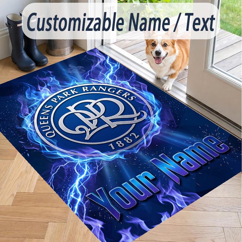 Custom Text Printed Rug Queens Park Rangers FC Non Slip Floor Carpet For Home Room Decor