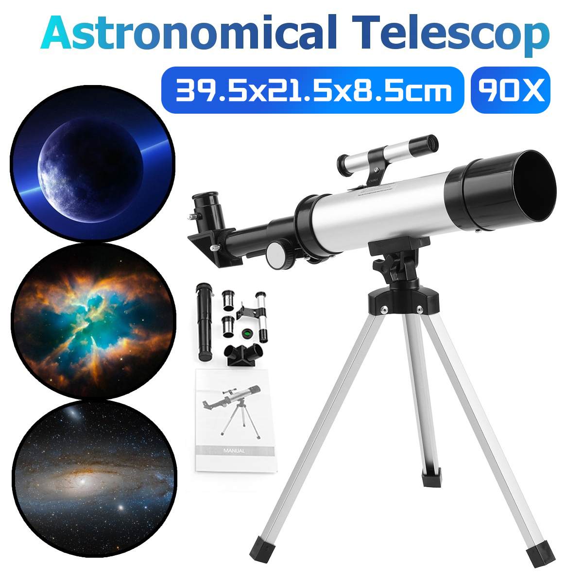 Astronomical Telescope Kids Beginner Hd Power Moon Watching Monocular With Finder Scope Tripod Science Educational Gift