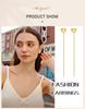 Heart Threader Earrings for Women, Stainless Steel Long Chain Drop Earrings, Love Shape Threader