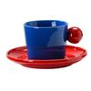 Contrast Colored Meatball Cups and Saucer Set Ceramic Cup Exquisite Coffee Cup Underglaze Colored Water Cup Super Cute Cup