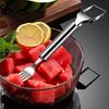 Fruit Cube Cutter 2-In-1 Watermelon Fork Slicer Stainless Steel Portable Compact Cutting Tools for Family Parties Camping Mango Pear Refreshing Tool