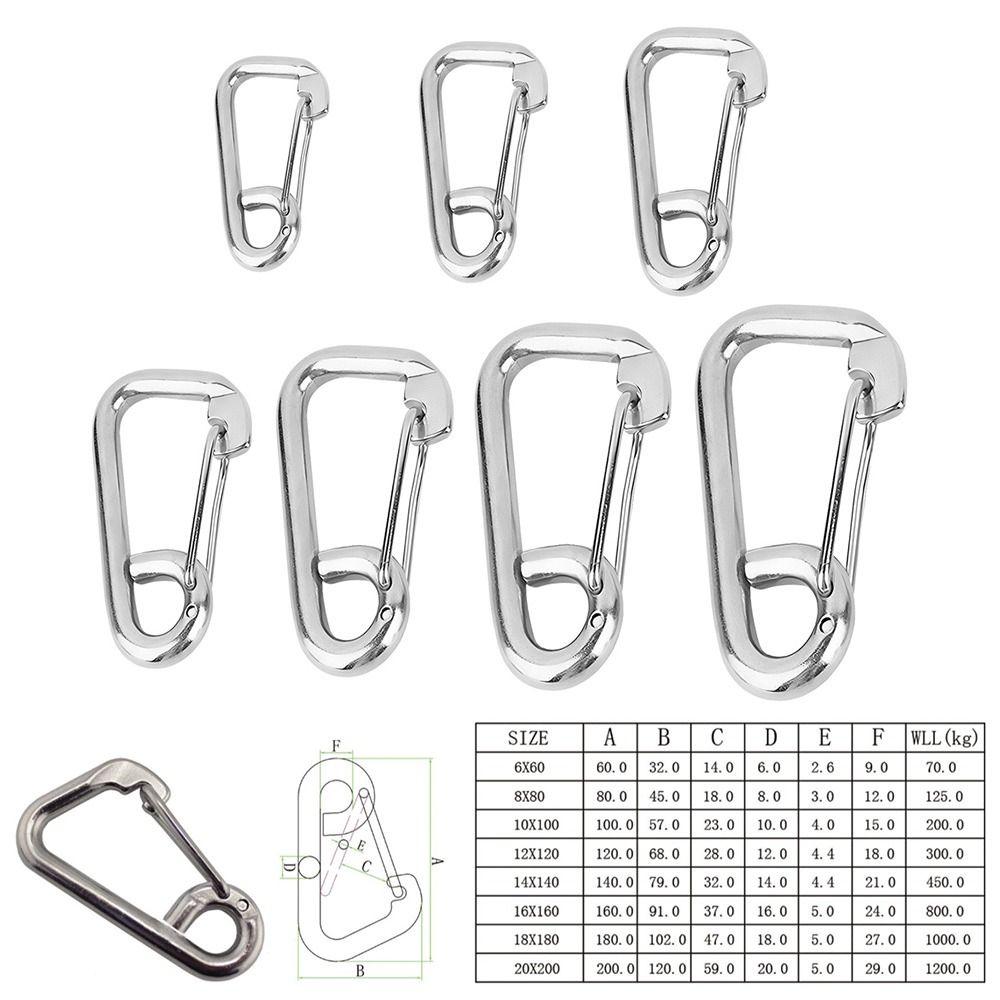 D-Buckle Lock Screw Lock Climbing Gear Carabiner Chain Connecting Ring Safety Snap Hook Carabiners