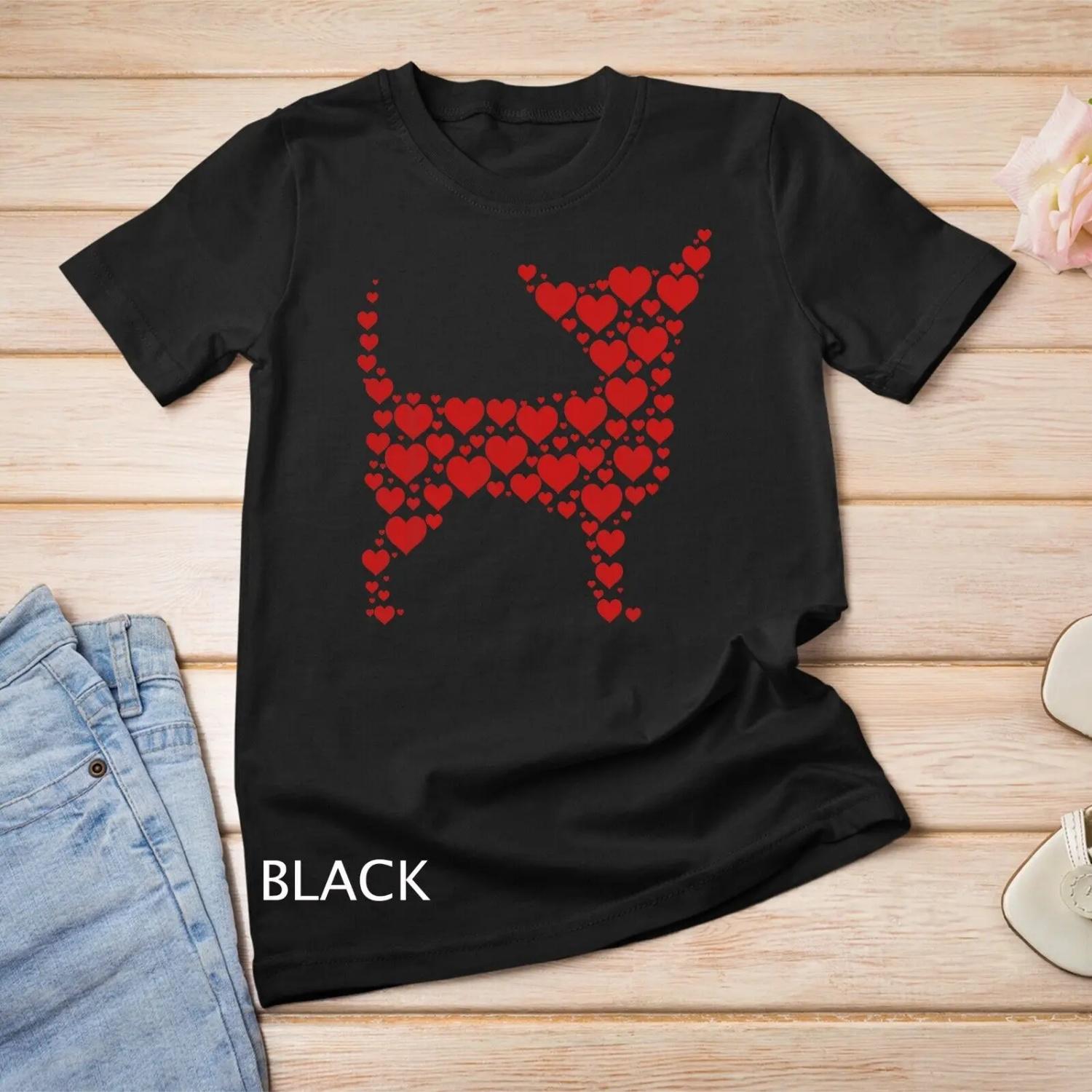 Heart Dog Lover s Chihuahua Puppy Valentines Day T Shirt S чёрный