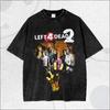 Retro Washed Collaboration Zombie Survival TShirt YK Retro Zombie Shooting Game TShirt Pure Cotton AllSeason Streetwear