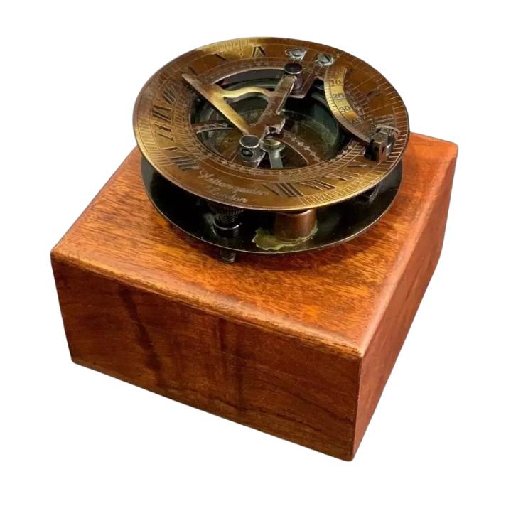 

Antique Sundial Compass 3 Vintage Brass Nautical Marine Compasses Steampunk Old