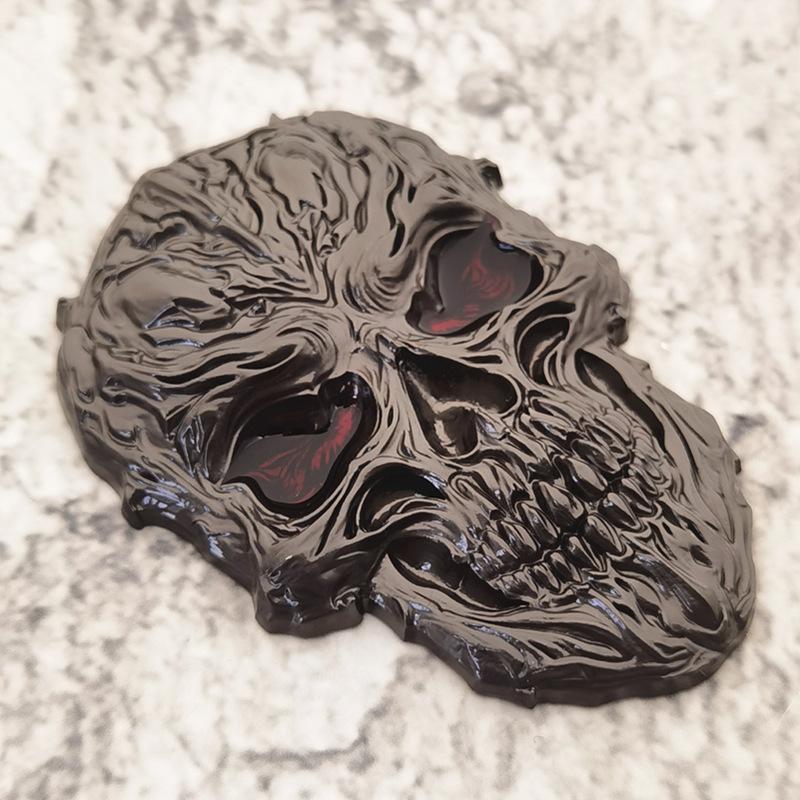 Metalowe Naklejki Samochodowe 3D Duch Czaszka Metalowy Znak Odznaka Naklejka na Samochód Złota Czarna Czaszka Szkielet Samochód Motocykl Naklejki