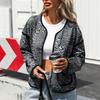 Autumn Winter Women's Short Leopard Color Jacket Coat