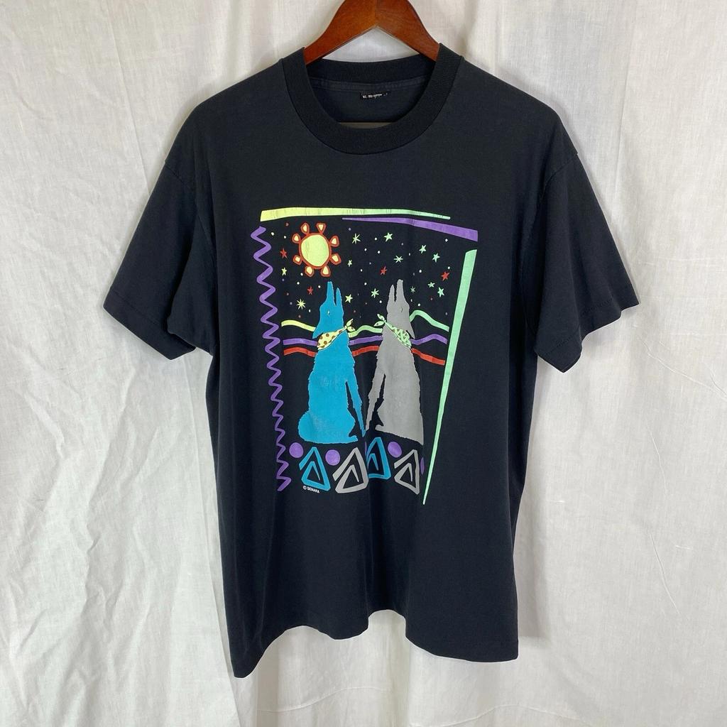 80s 90s Howling Wolves T-Shirt Single-Stitch Size XL Senara Western Desert Stars
