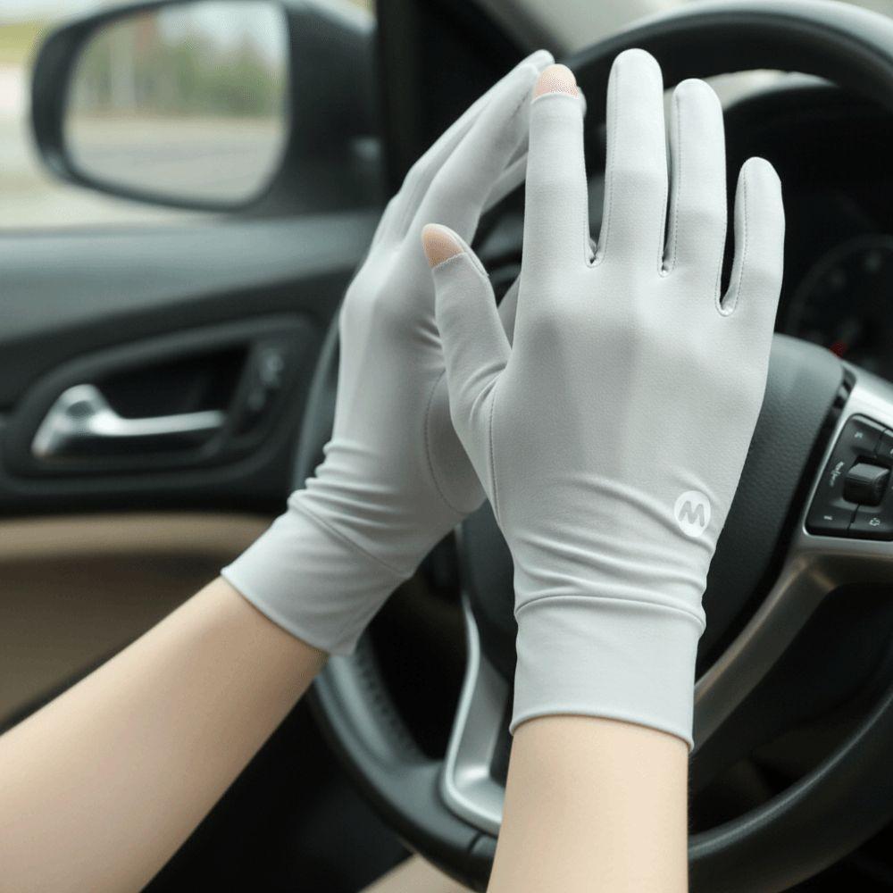 Non-Slip Sun Protection Gloves Quick-Dry Ice Silk Gloves Stretchy UV Protection Gloves Summer
