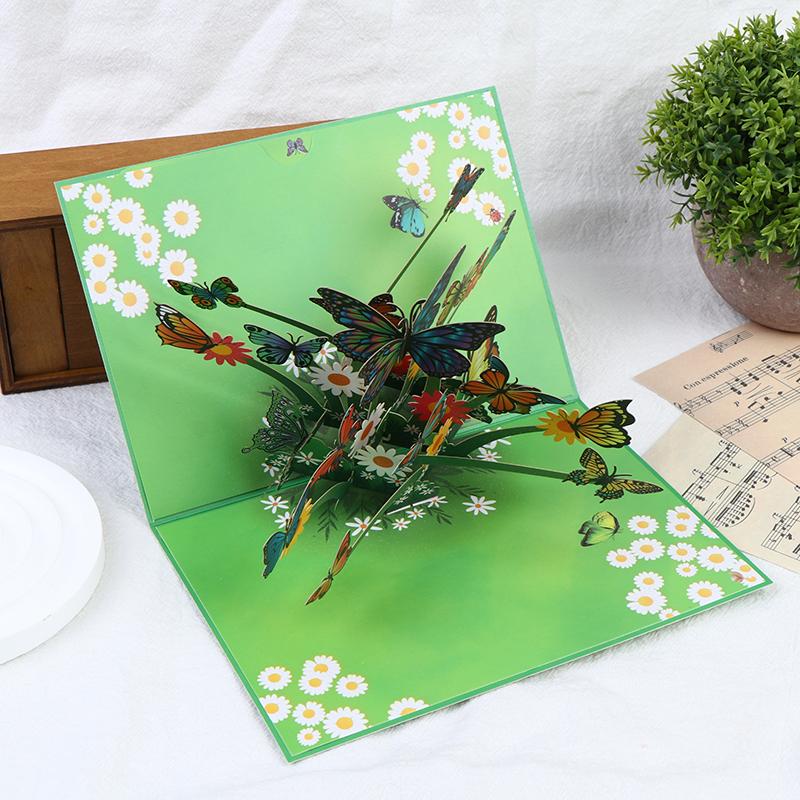 3D Butterfly Pop Up Greeting Cards Postcard For Valentine's Day, Anniversary, Wedding Invitation Greeting,Mother, Birthday Gift