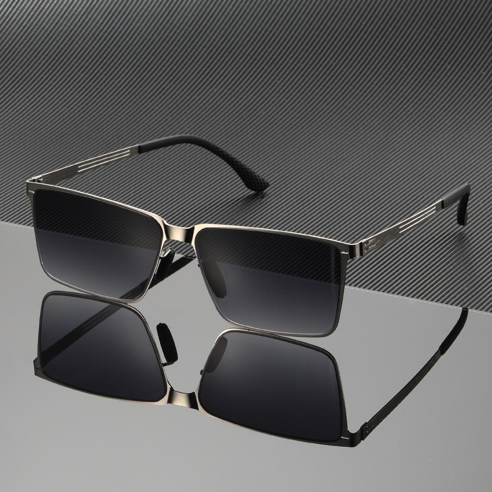 

1PC Trendy Square Sunglasses Men Metal Frame Gradient Fashion Daily Eyewear чёрный
