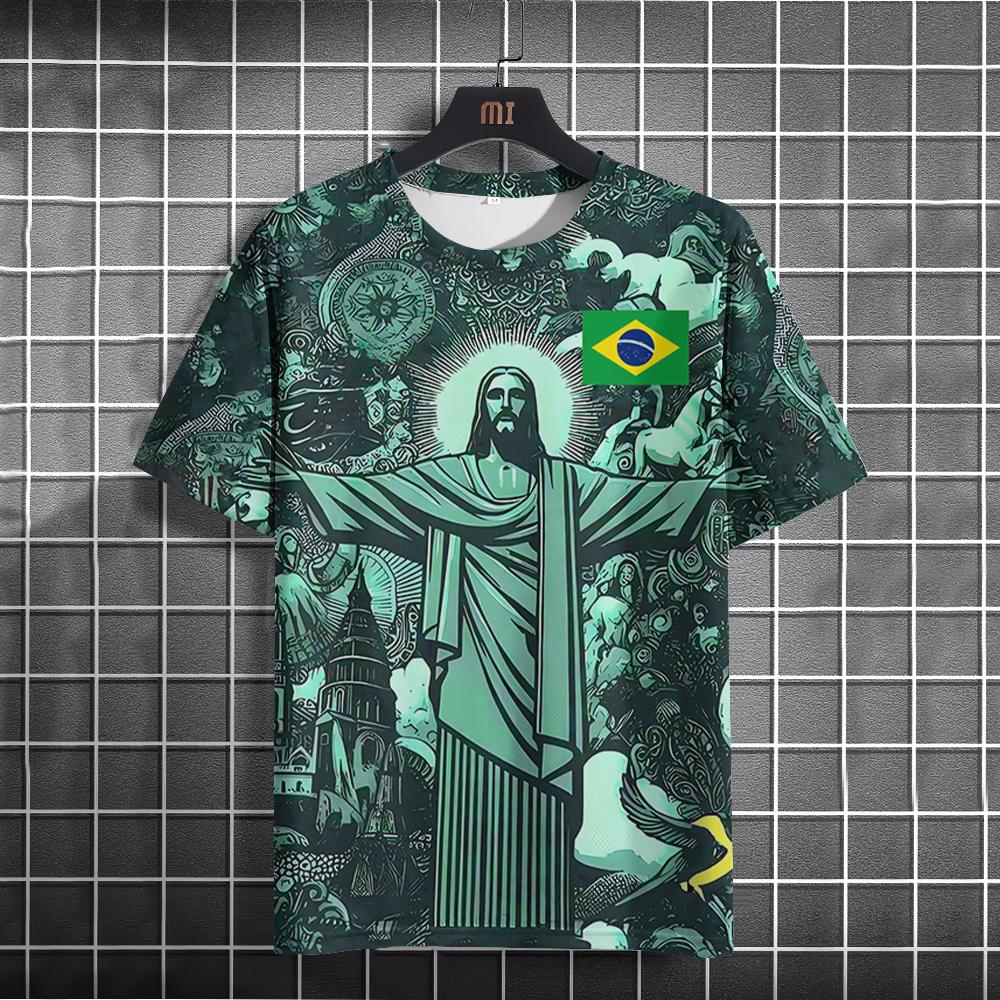 Summer T Shirt Football Training Top Brazil Special Edition Black Grey Football Jersey Men's Women's Outdoor Quick-drying Tshirt