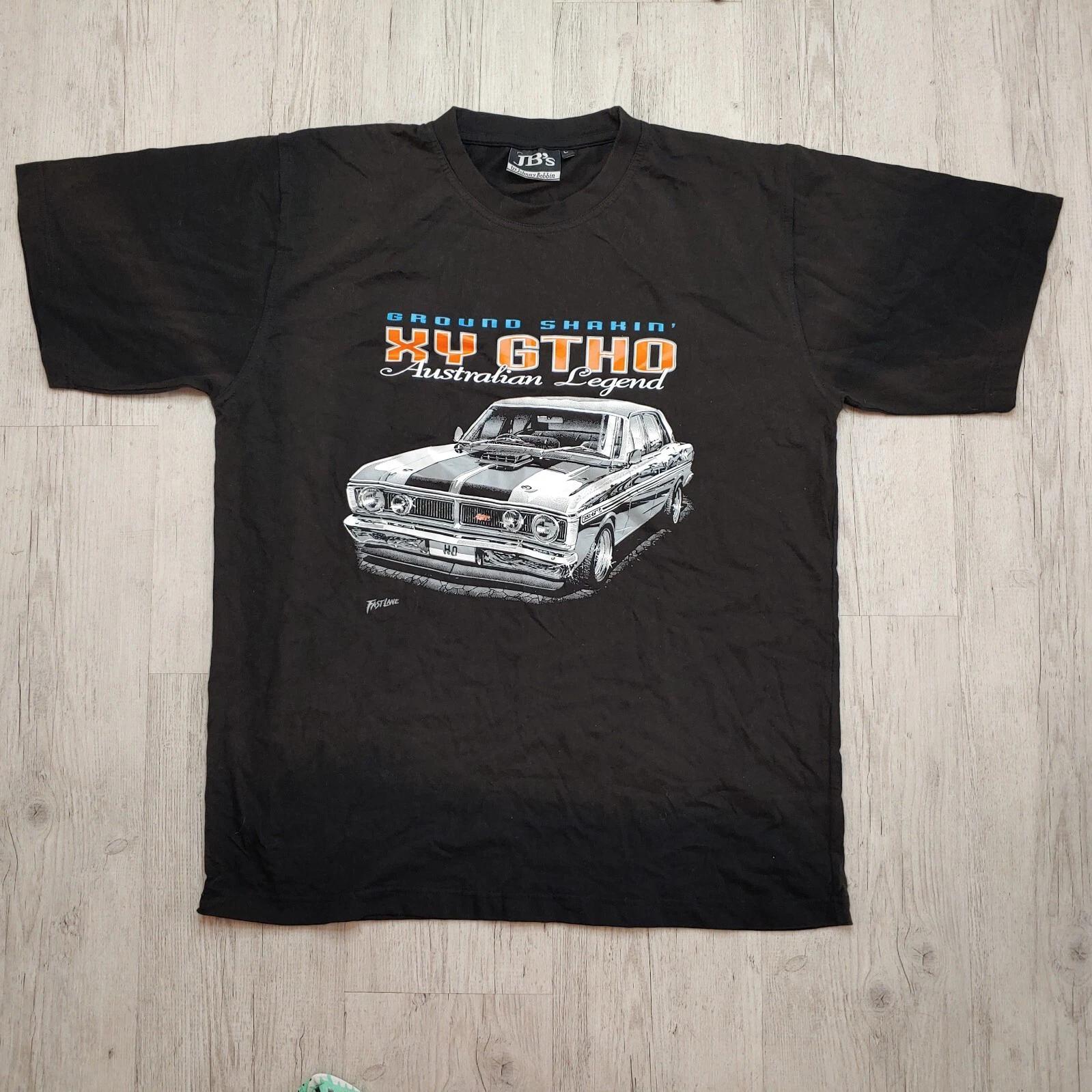 Y2K Ford Falcon XY GTHO Car Australian Legend Black 100% Cotton T-shirt Mens Tees Top Men s Size L XL