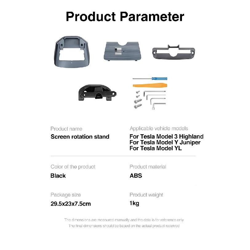 Supporto Rotante per Schermo per Tesla Model Y L Juniper Model 3 Schermo Console Centrale Highland Staffa Rotante Regolazione 4 Direzioni