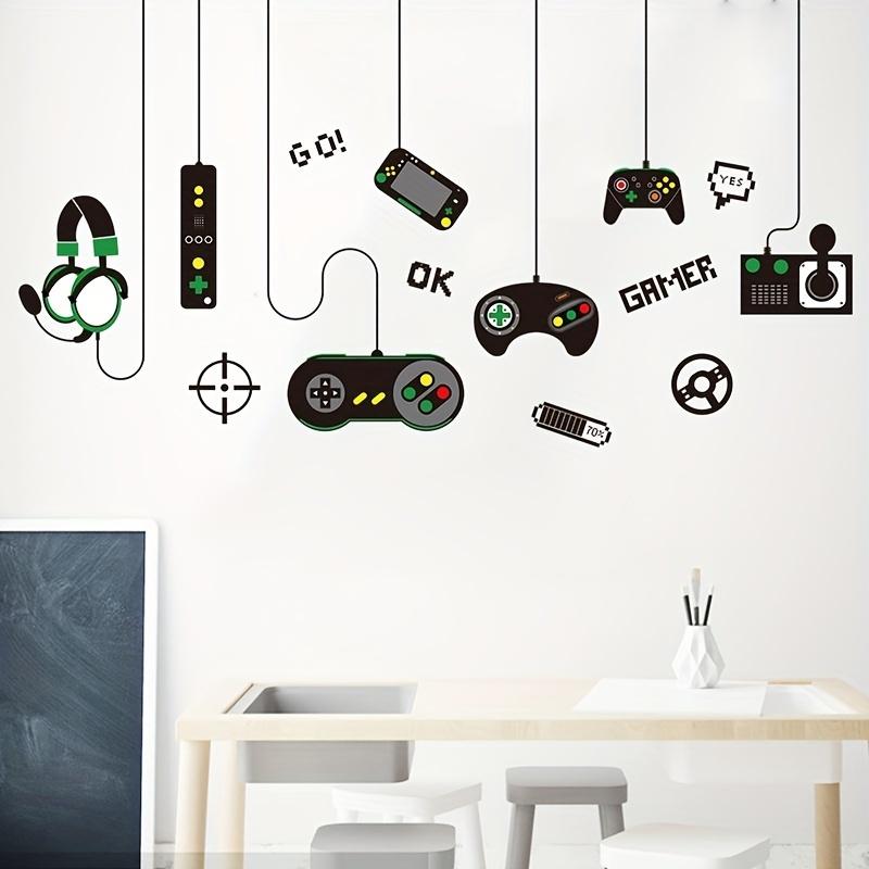 

Наклейки на стену для геймеров для мальчиков и девочек, наклейки на игровые контроллеры, декор детской комнаты, мультяшное настенное искусство, съемные виниловые наклейки разноцветный