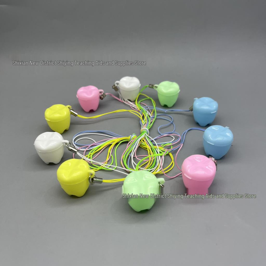 Colorful Plastic Baby Tooth Keepsake Box Pendant