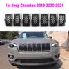 Car ABS Front Mesh Racing Grills For  Jeep Cherokee 2019 2020 2021 Bright Black Exterior Honey  Racing Grille