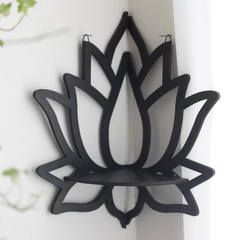 Hollow Lotus Floating Wall Shelf Hanging Wall Display Shelf Corner Decorative Rack Potted Plants