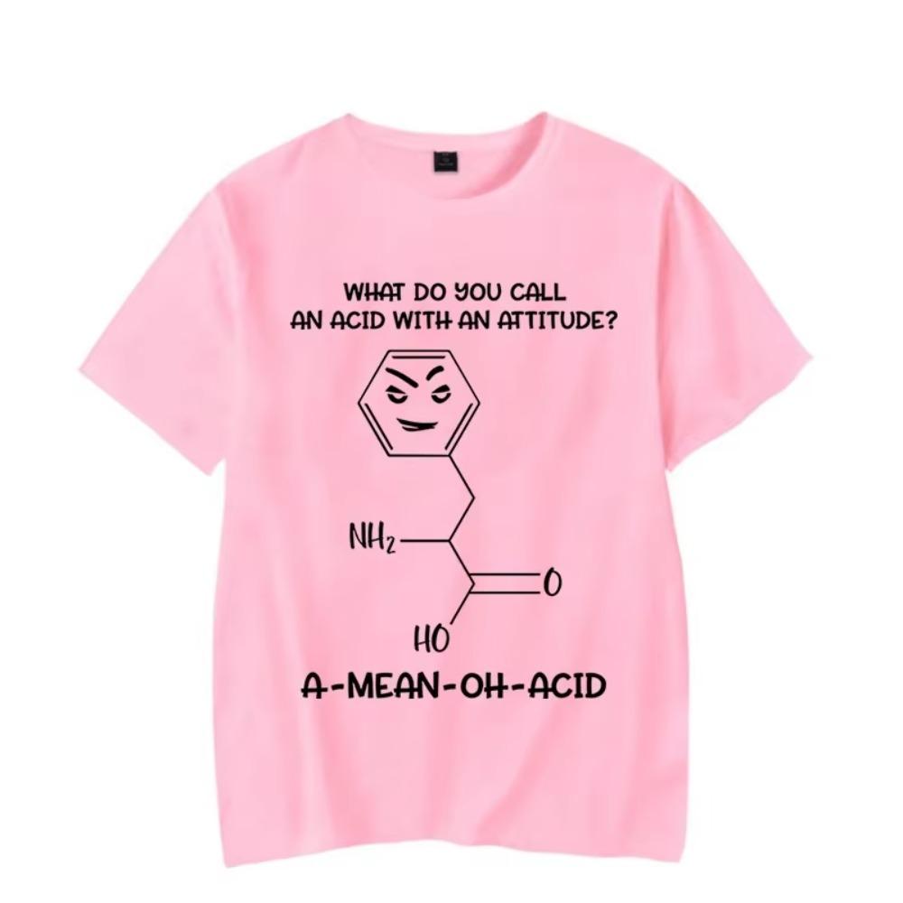 Brand Men's T-Shirt Chemistry Acid with Attitude Print Tshirts Short Sleeve Men's T-Shirt Funny Graphic T Shirt Black Tee Shirts