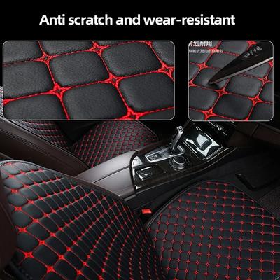 Funda de Asiento de Coche de Cuero PU Cojín de Asiento Universal Funda Protectora para Silla de Automóvil Almohadilla Protectora para Coche con Bolsillo de Almacenamiento