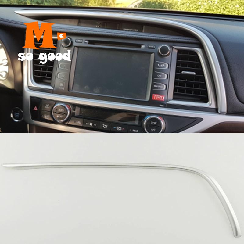 

2014 15 16 17 18 ABS Chrome Автомобильный стиль Навигация Кондиционер Рама Панель Крышка Отделка для Toyota Highlander